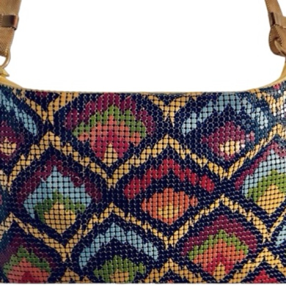 NWT Whiting & DAVIS Mesh Purse Multicolor Patterned Purse Handbag Designer - Picture 2 of 15